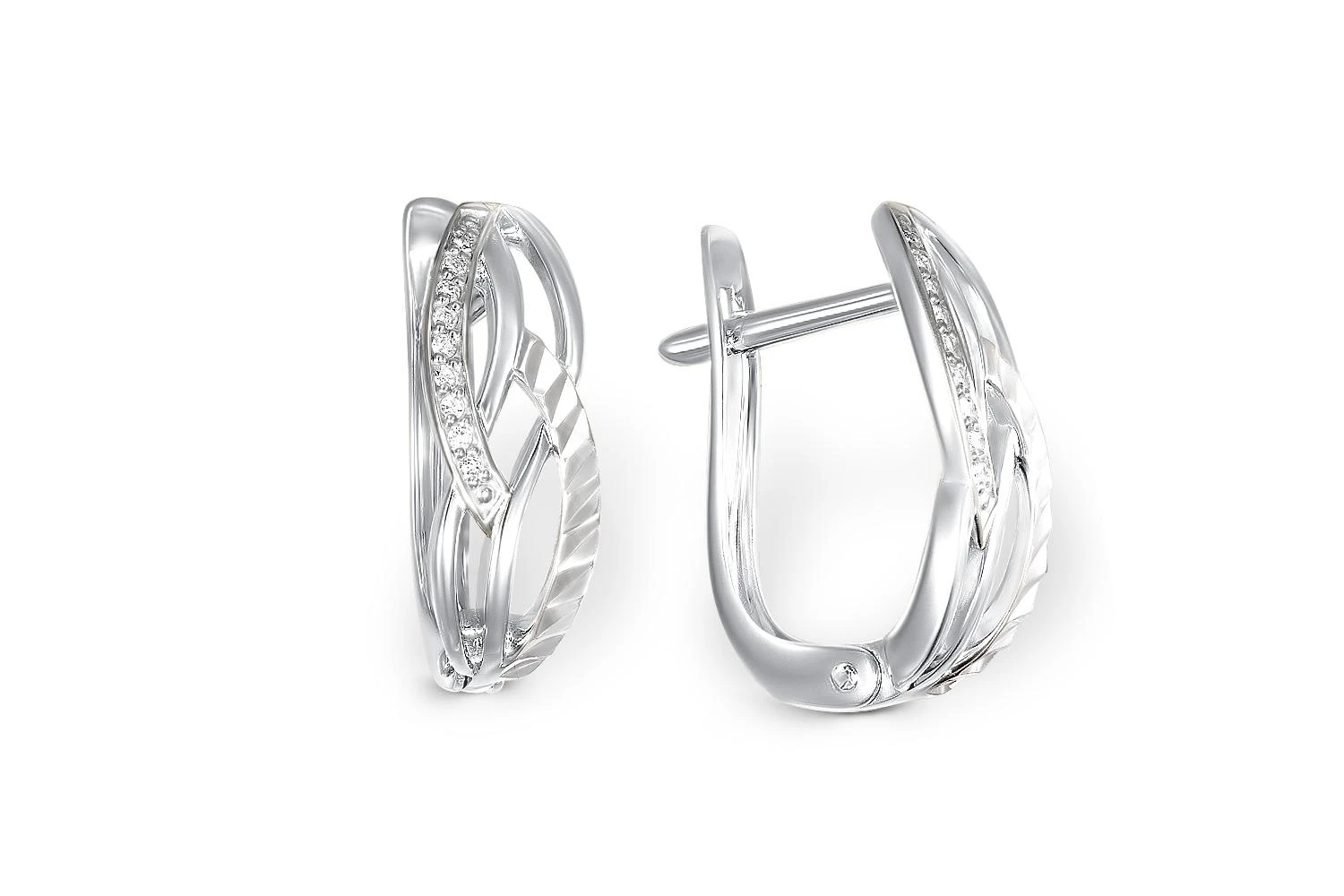 Серьги из белого золота с 18 бриллиантами