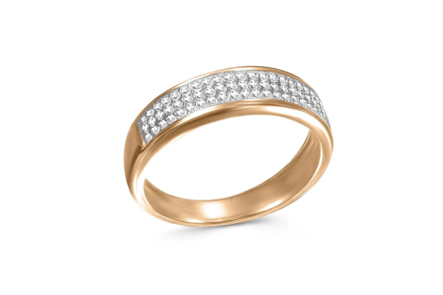 Кольцо Дорожка из красного золота с 63 бриллиантами