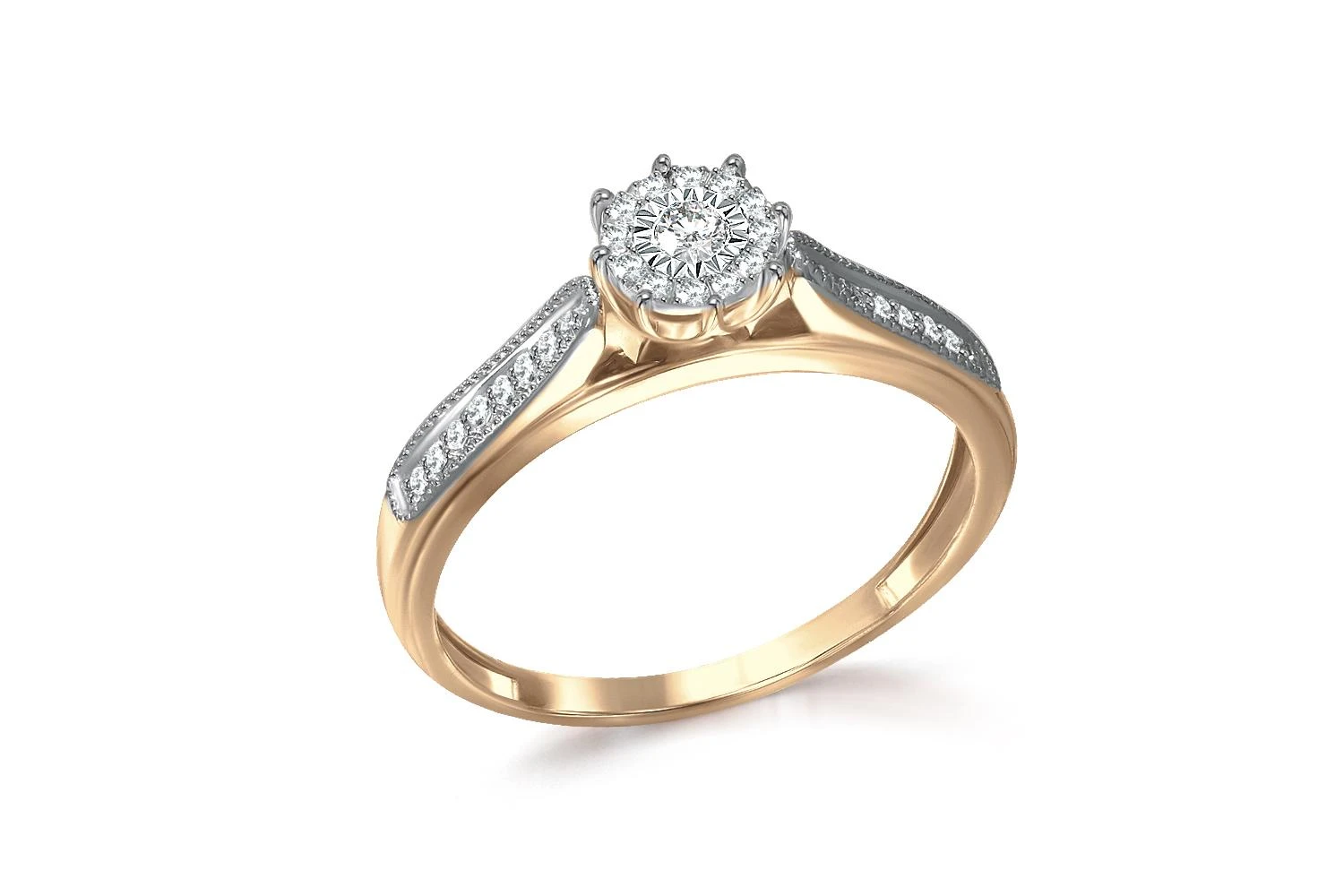 Кольцо из жёлтого золота с 27 бриллиантами