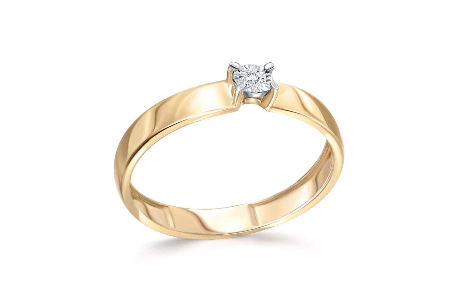 Кольцо из жёлтого золота с бриллиантом