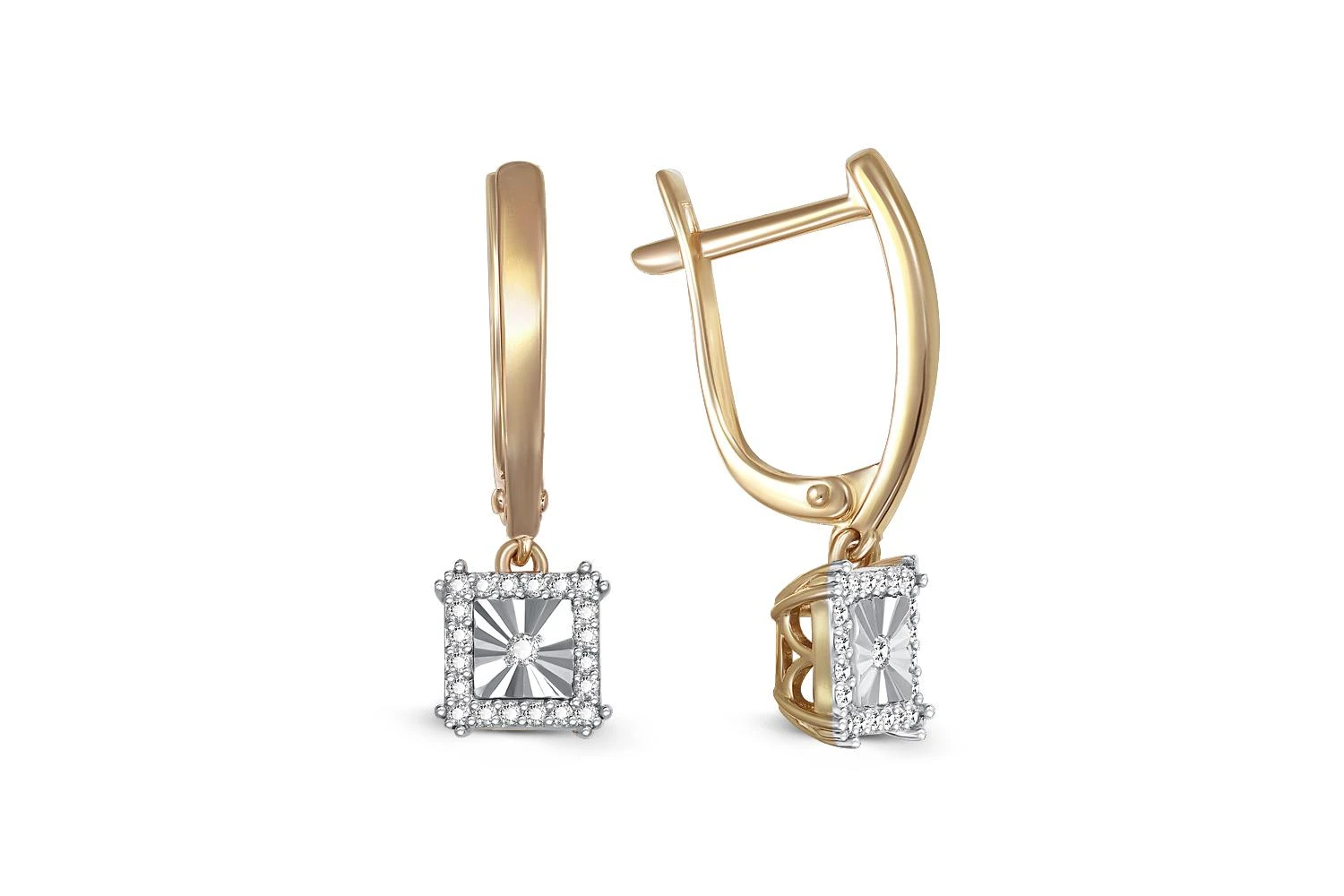 Серьги из жёлтого золота с 42 бриллиантами