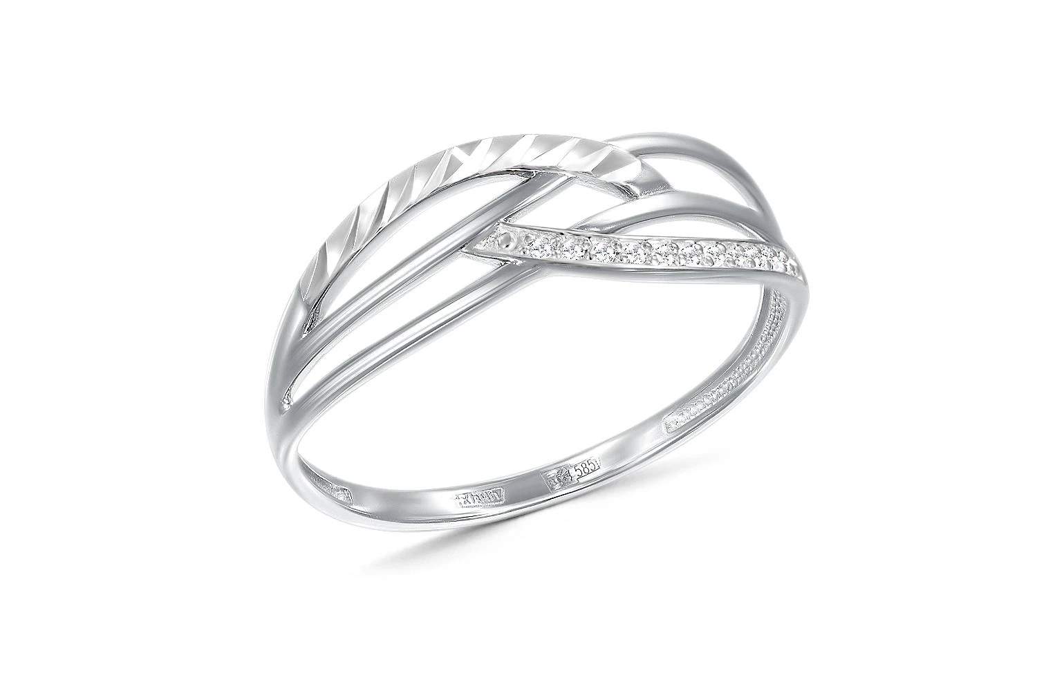 Кольцо из белого золота с 11 бриллиантами