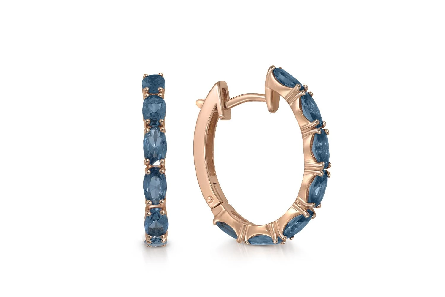 Серьги из красного золота с 14 фианитами