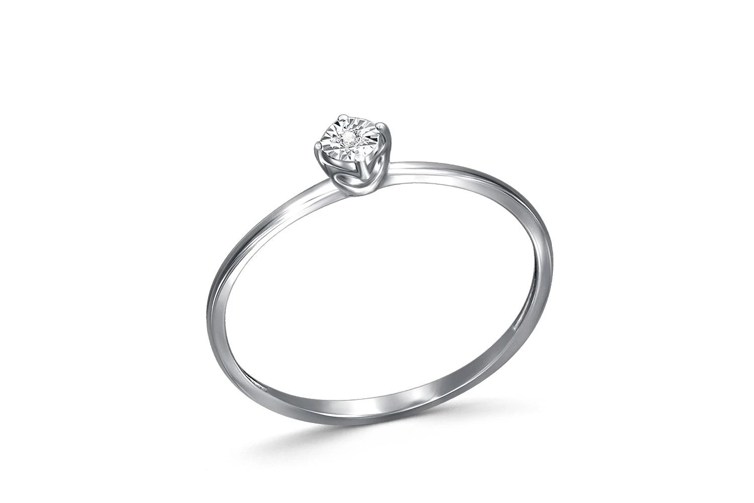 Кольцо из белого золота с бриллиантом