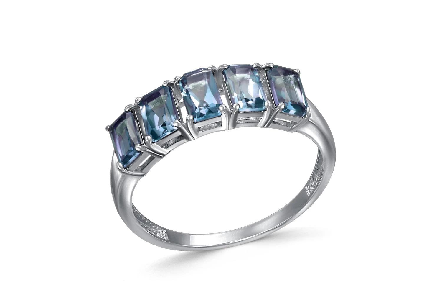 Кольцо Дорожка из белого золота с 5 топазами лондон