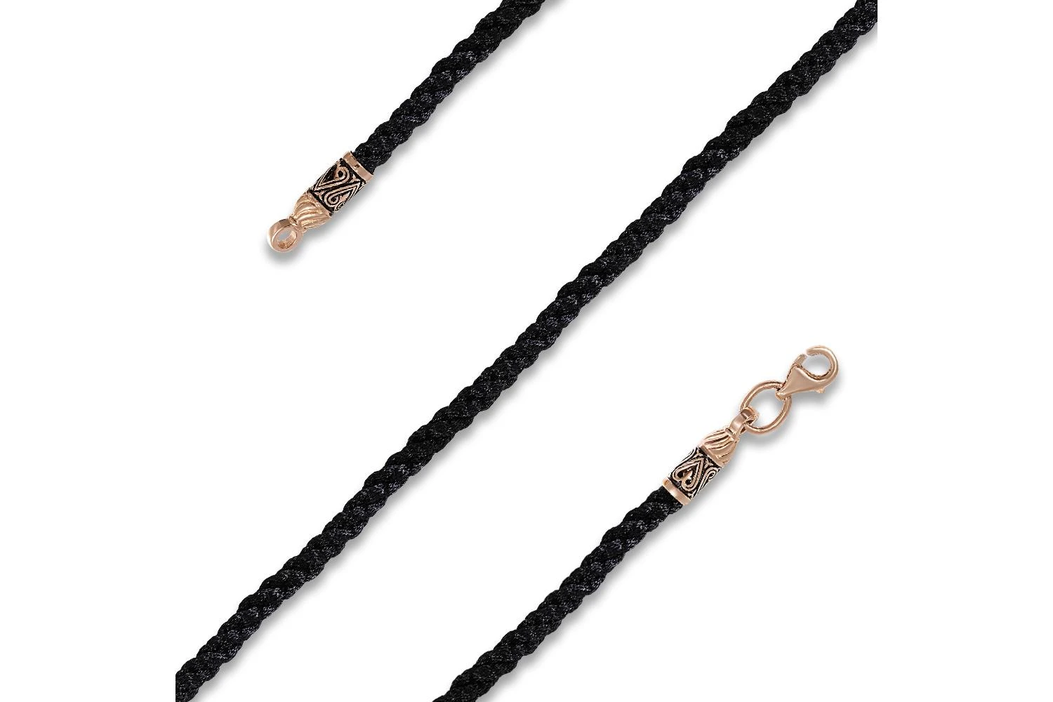 Шнур с замком из красного золота