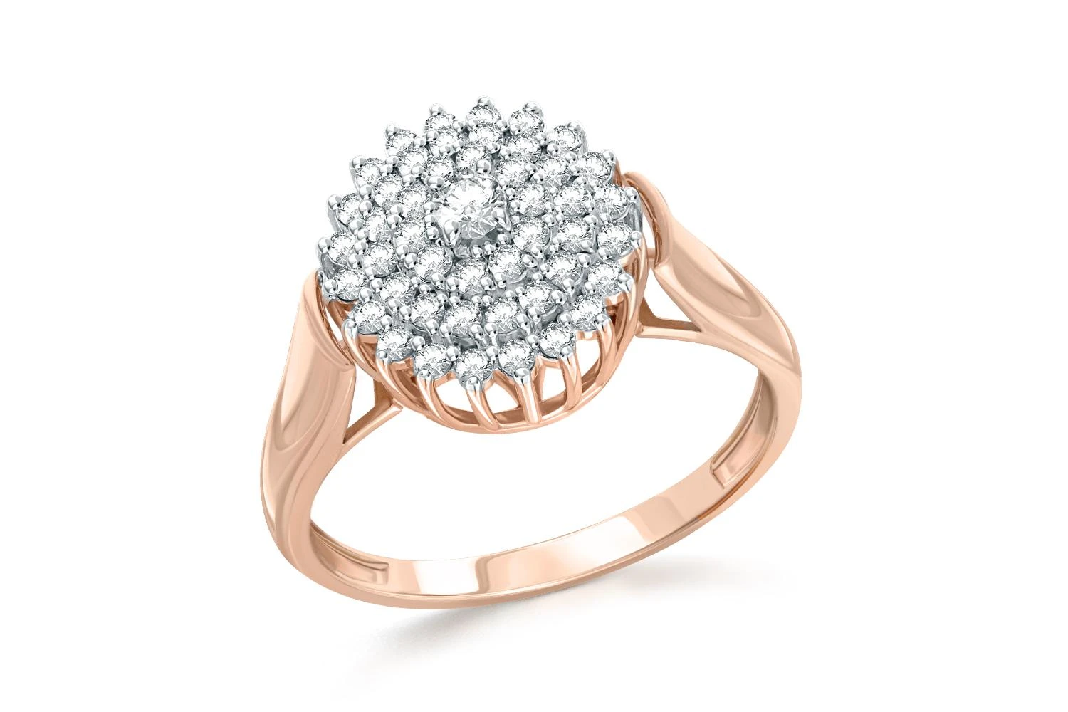 Кольцо из красного золота с 47 бриллиантами