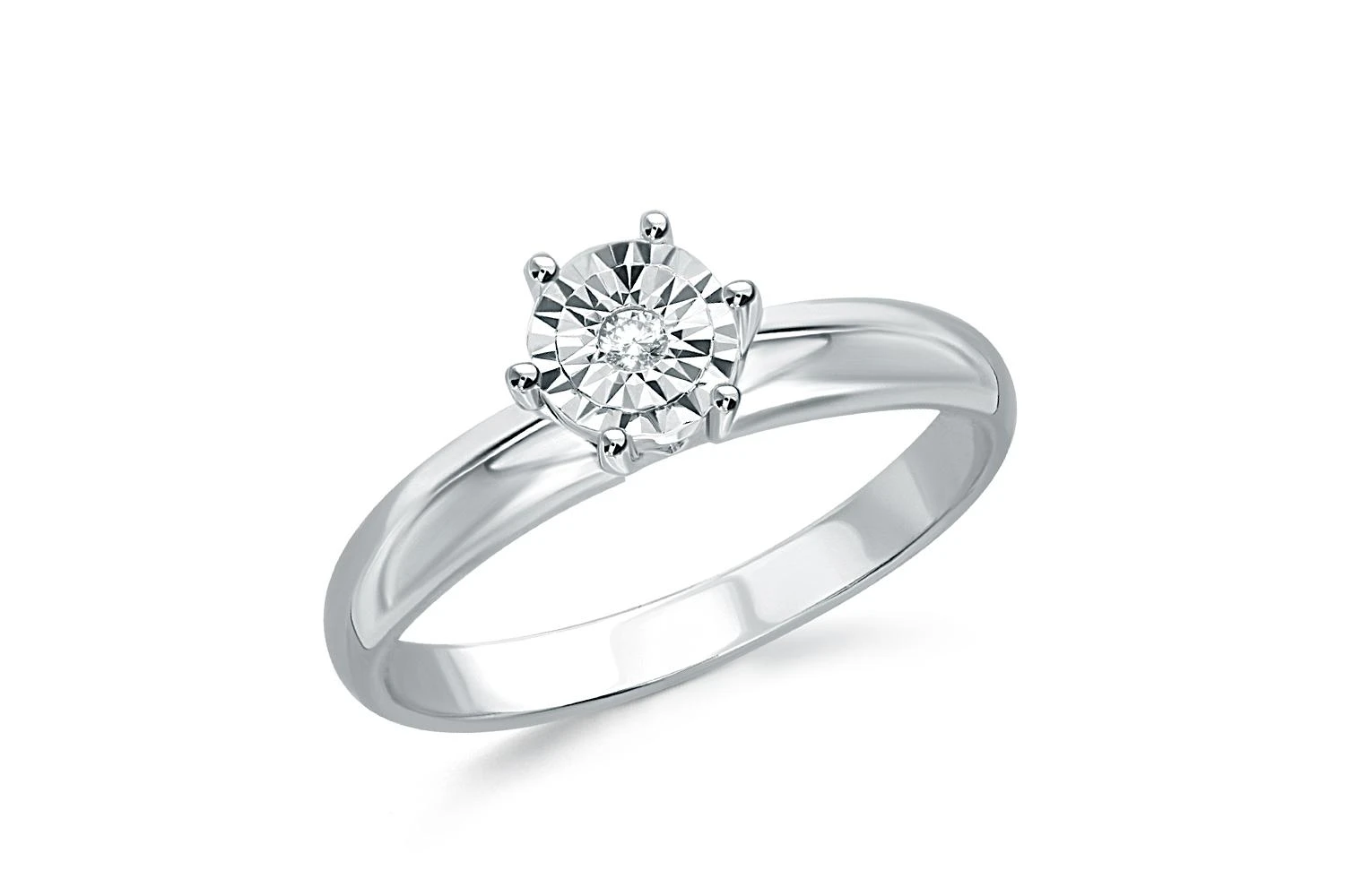 Кольцо из белого золота с бриллиантом