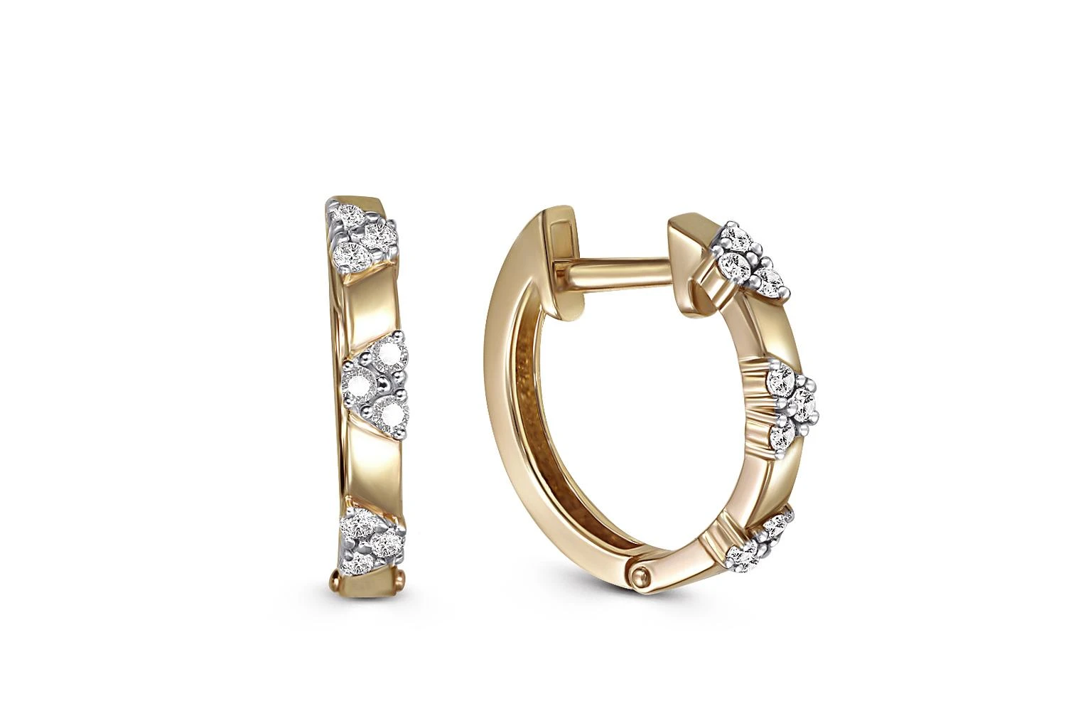 Серьги из жёлтого золота с 18 фианитами