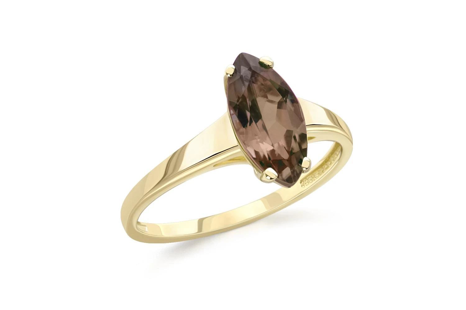 Кольцо из жёлтого золота с раухтопазом