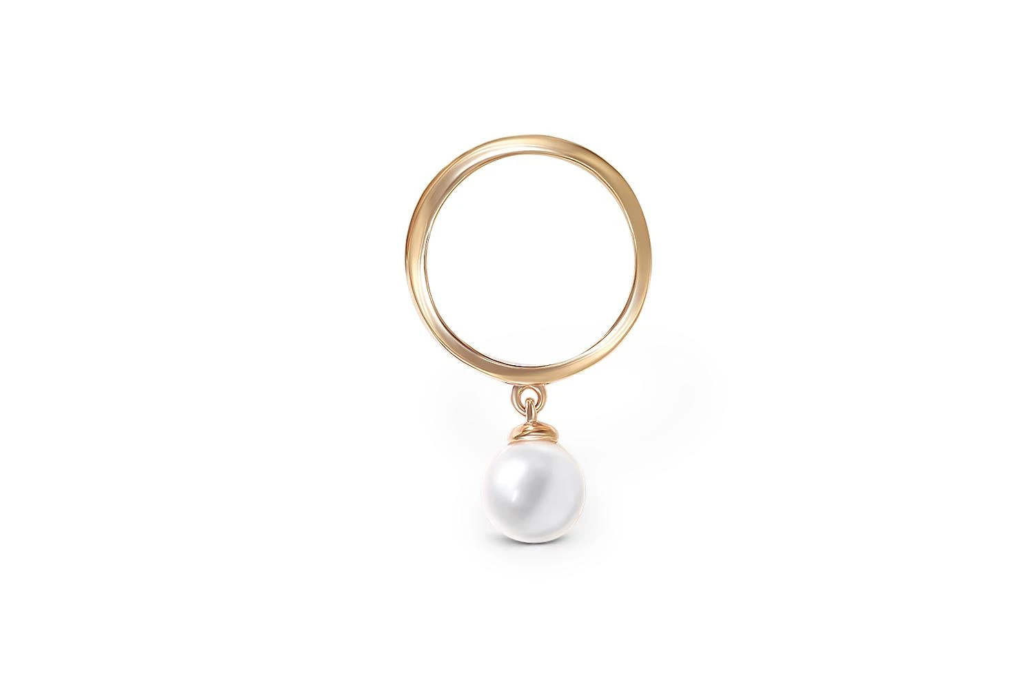 Подвеска Круг из красного золота с жемчугом