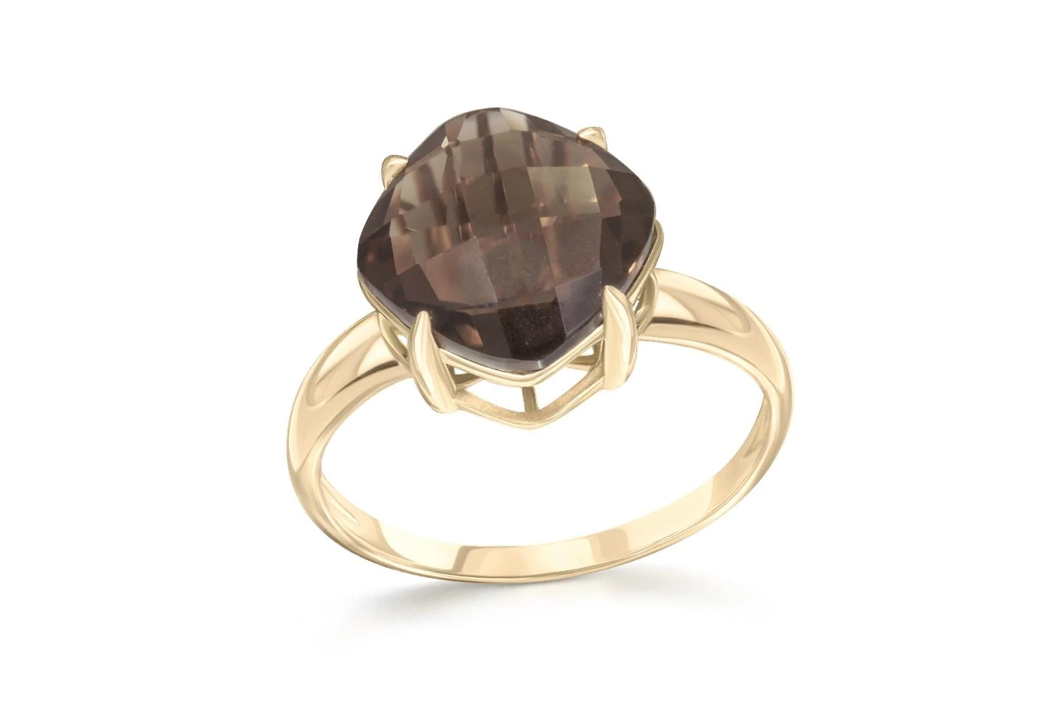 Кольцо из жёлтого золота с раухтопазом