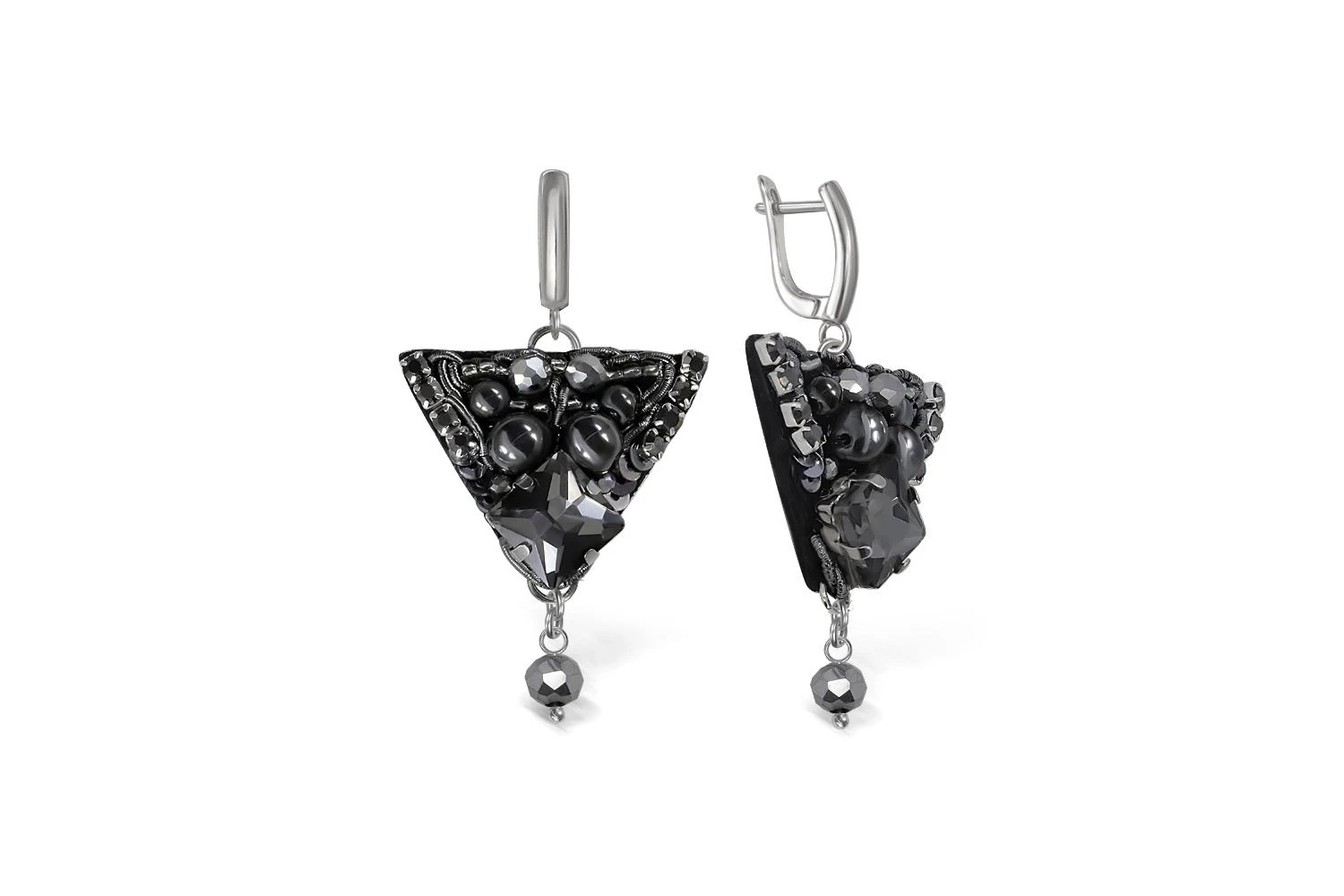 Бижутерные серьги Треугольные графит