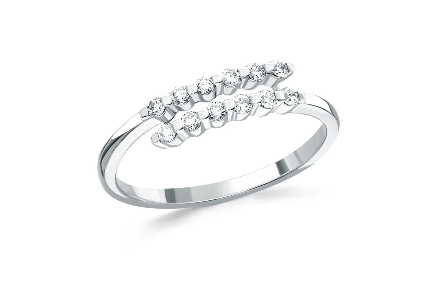 Кольцо из белого золота с 12 бриллиантами