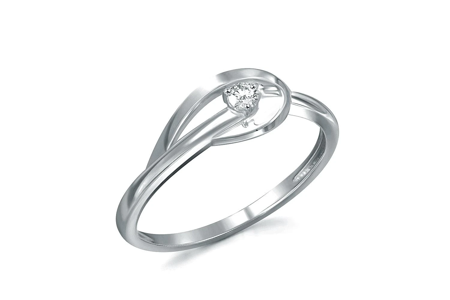 Кольцо из белого золота с фианитом