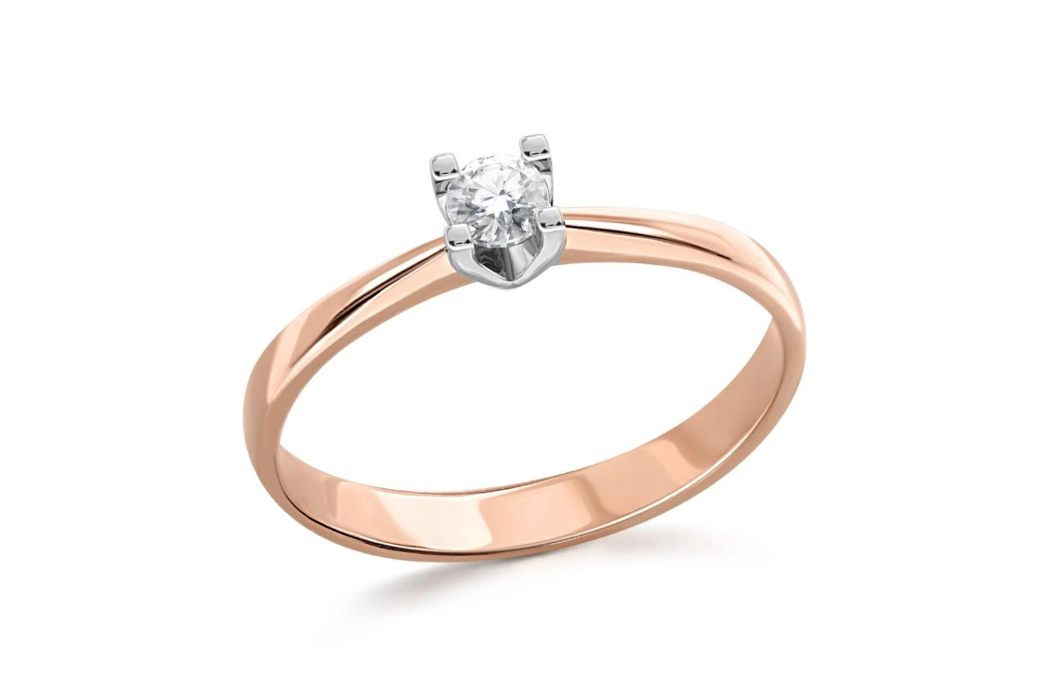 Кольцо из красного золота с муассанитом