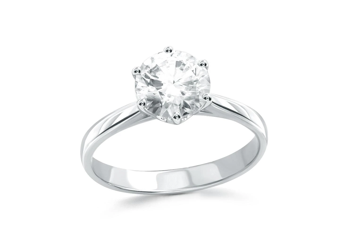 Кольцо из белого золота с бриллиантом