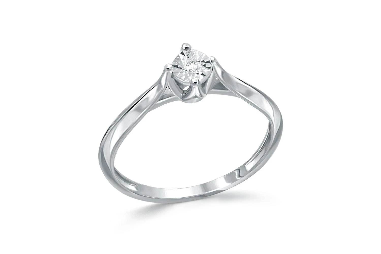 Кольцо из белого золота с бриллиантом