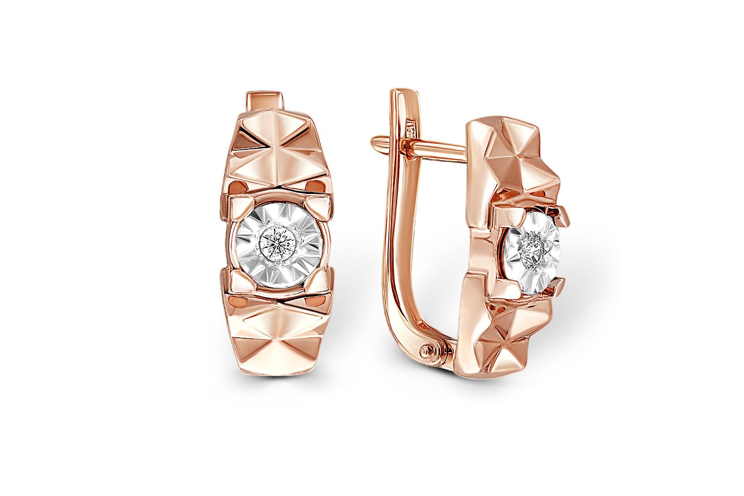 

Серьги с 2 фианитами из комбинированного золота