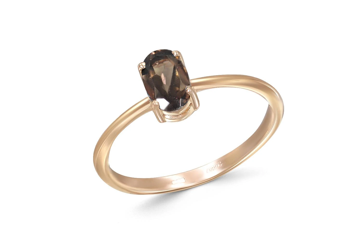 Детское кольцо из красного золота с раухтопазом