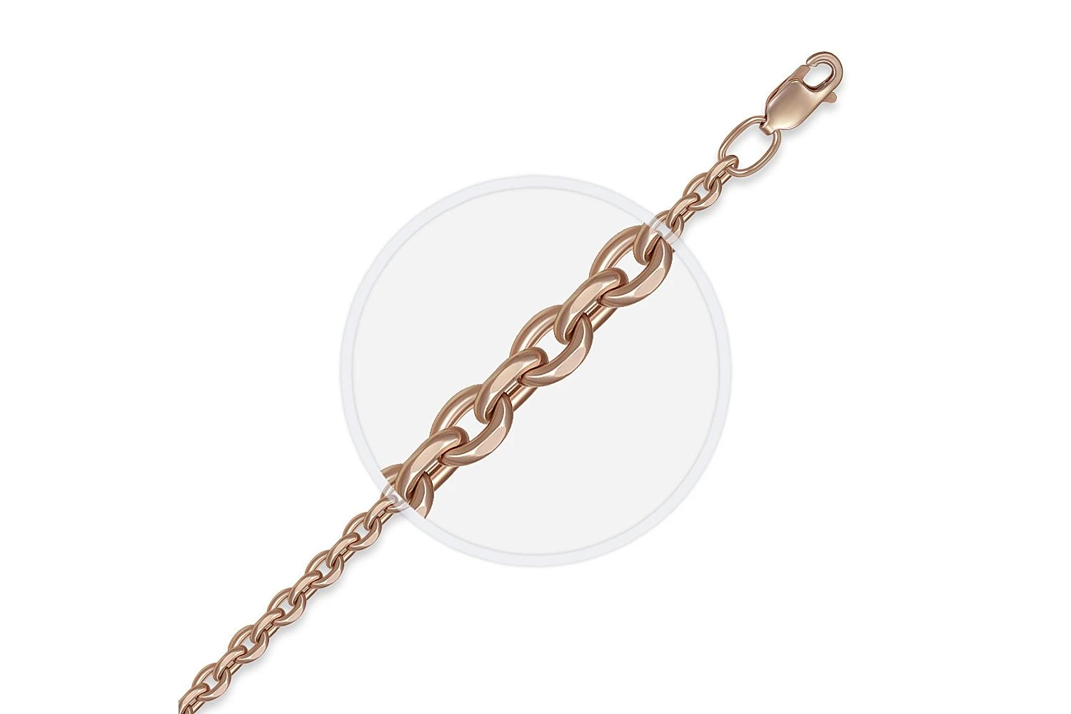 Браслет плетение якорь ⌀ нити 1,0 мм  из красного золота без вставок