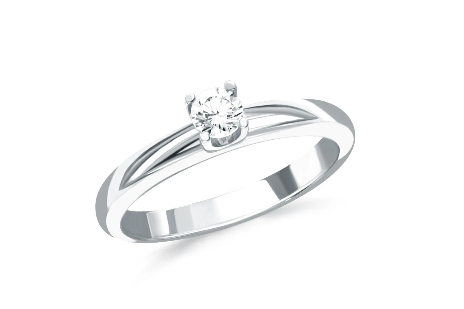 Кольцо из белого золота с муассанитом