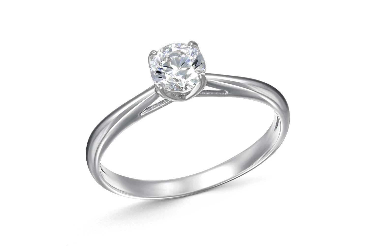 Кольцо из белого золота с кристаллом swarovski