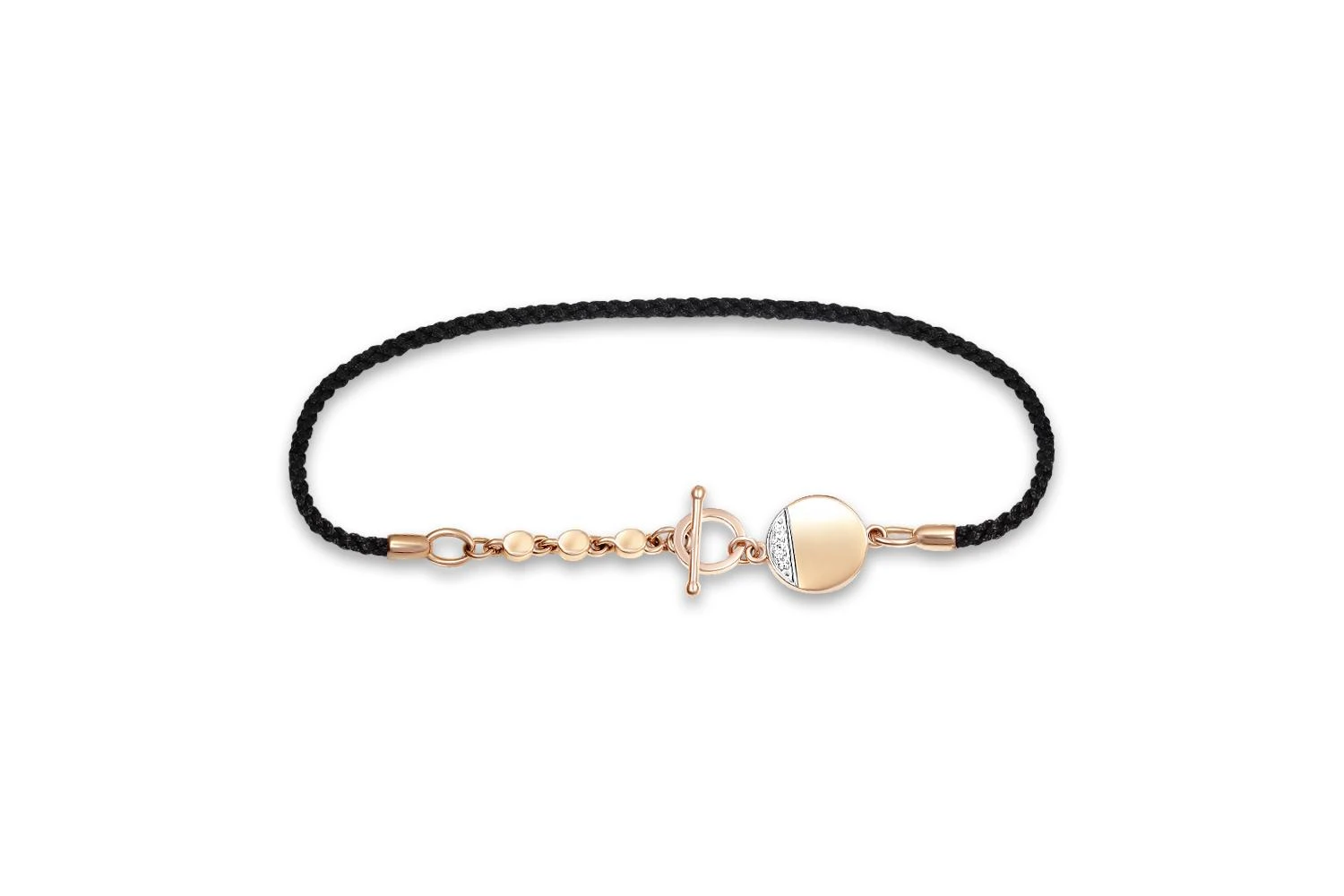 Браслет из красного золота с 3 фианитами