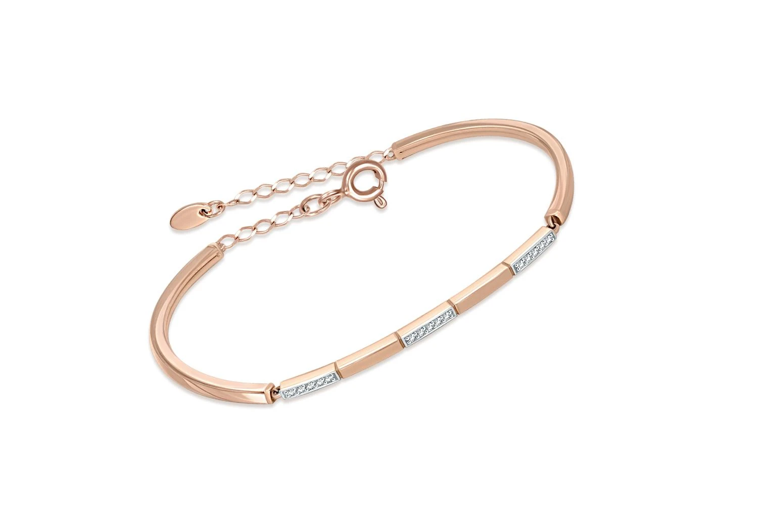 Браслет из красного золота с 30 фианитами