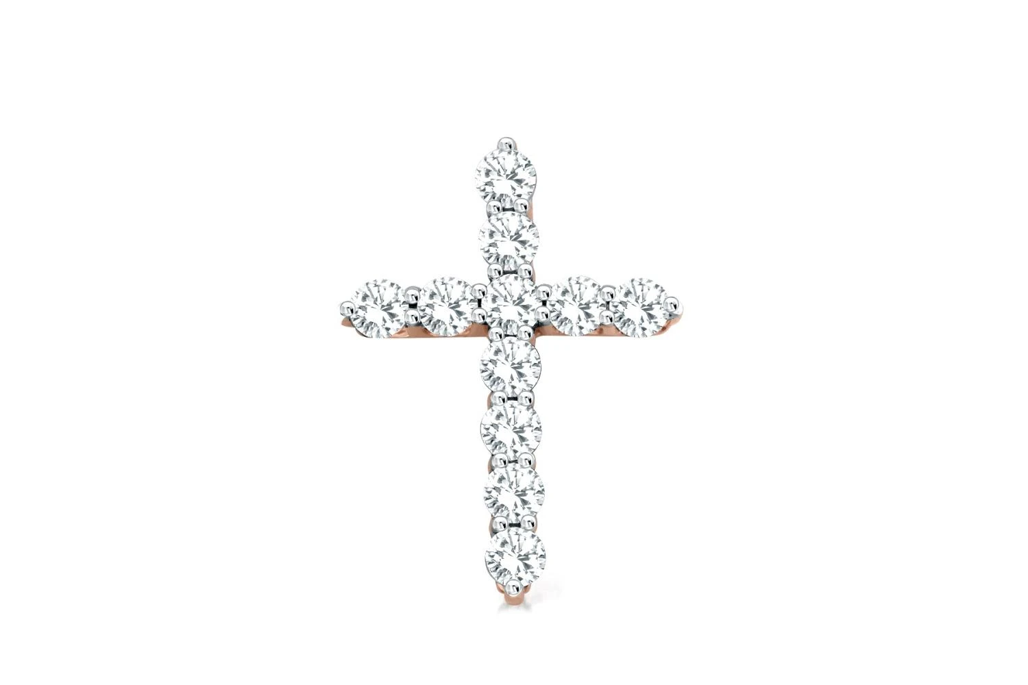 Крест из красного золота с 11 муассанитами