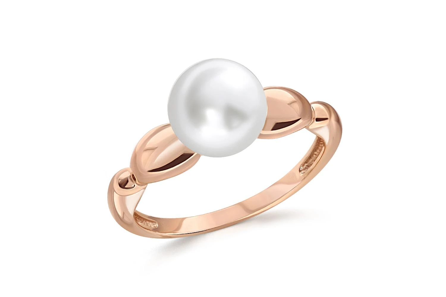 Кольцо из красного золота с жемчугом