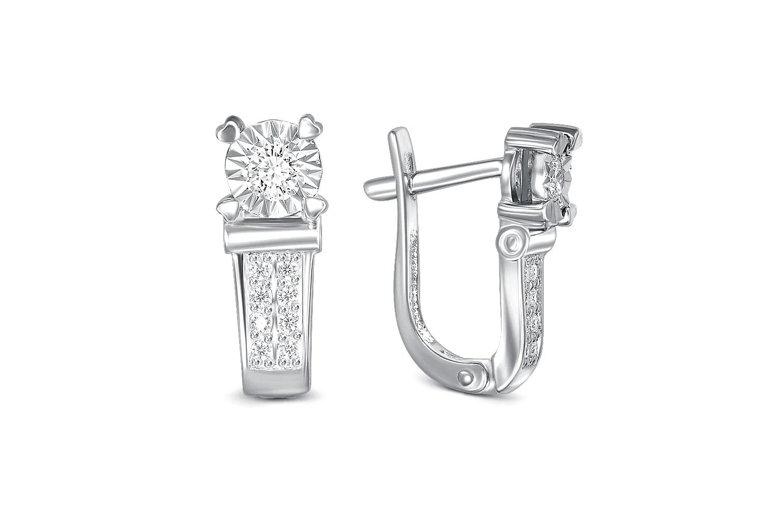 Серьги из белого золота с 18 бриллиантами