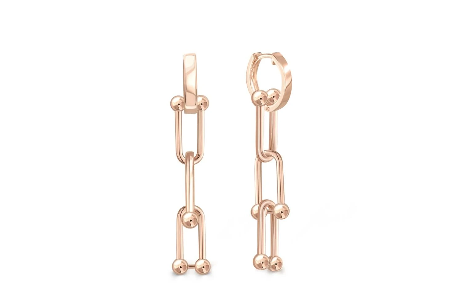 Серьги-трансформеры из красного золота без вставок