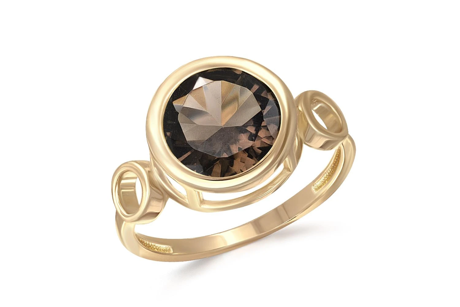 Кольцо из жёлтого золота с раухтопазом
