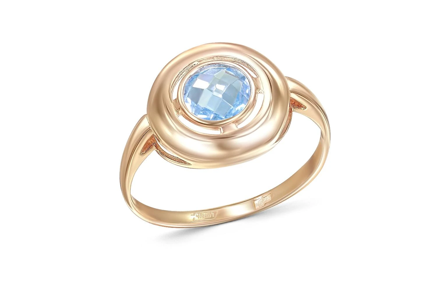 Кольцо из красного золота с топазом swiss