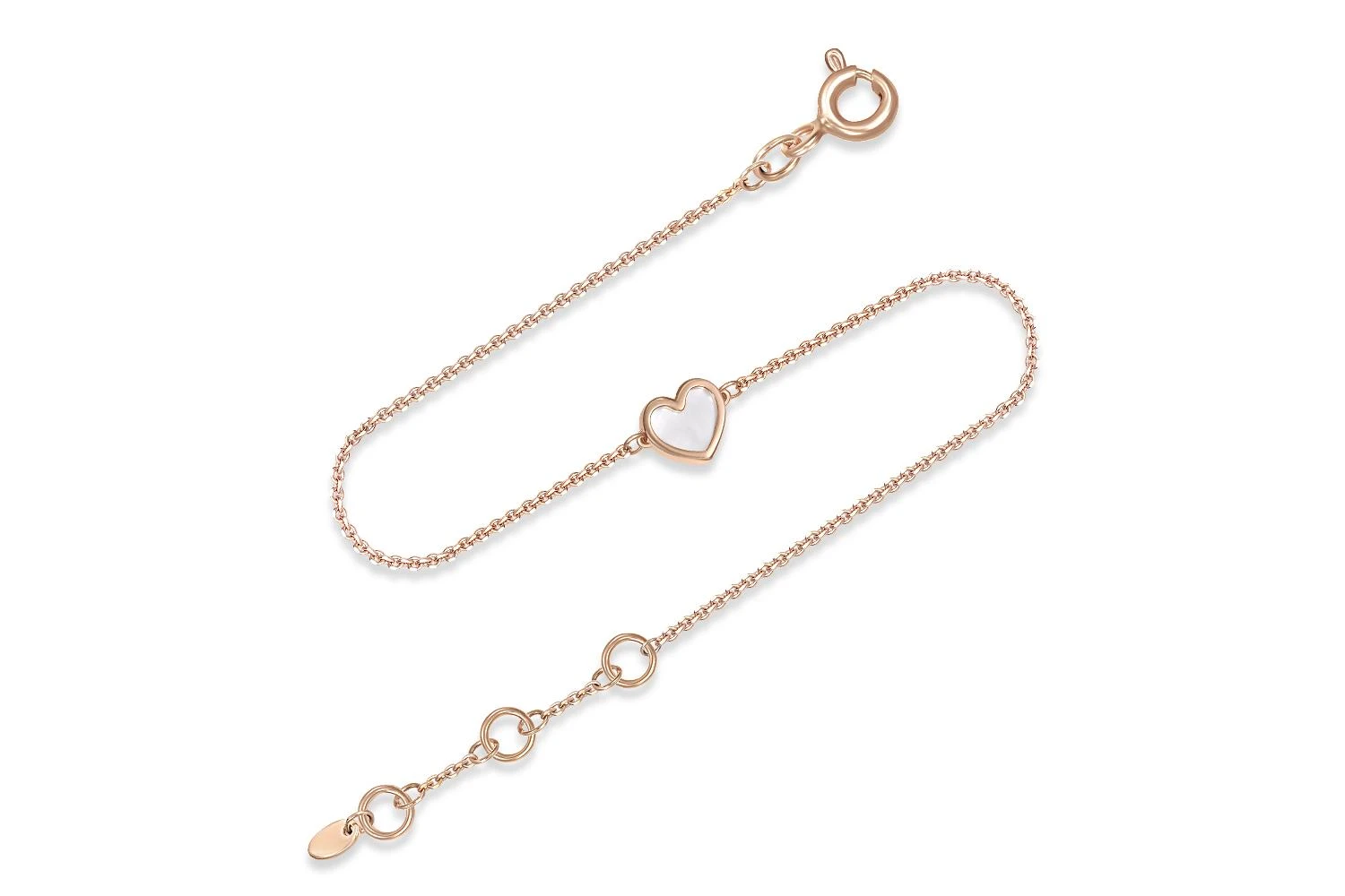 Браслет Сердце из красного золота с перламутром