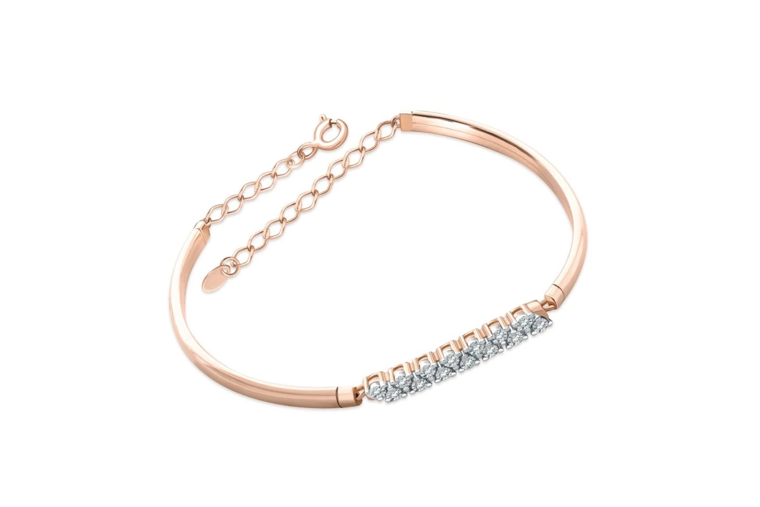 Браслет Дорожка из красного золота с 14 бриллиантами