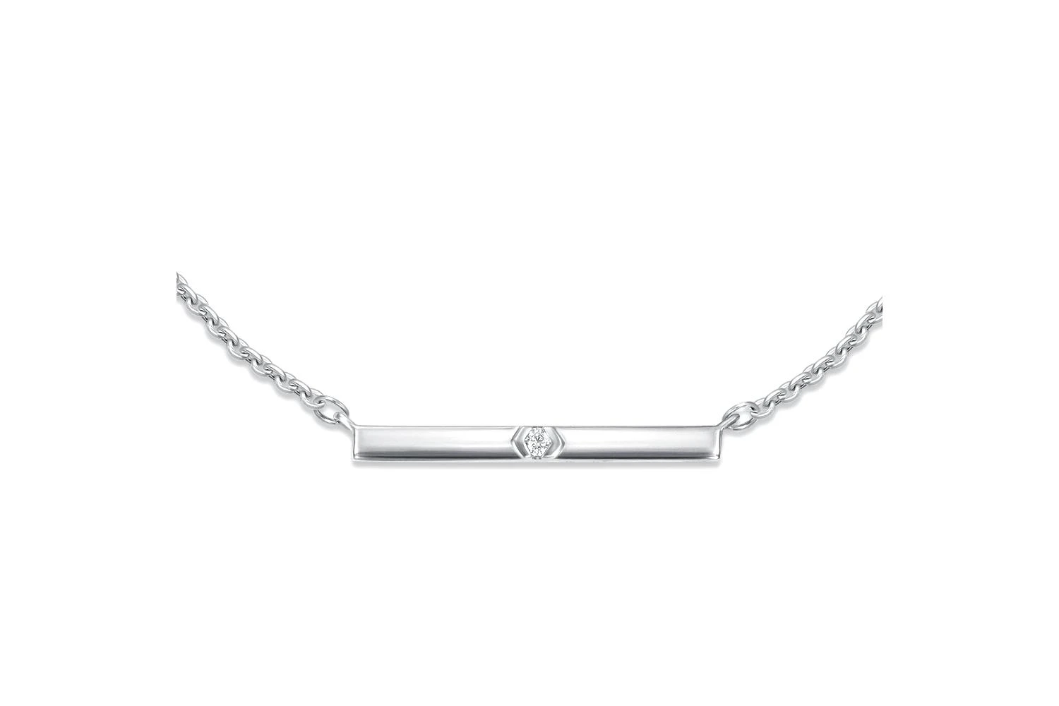 Колье из белого золота с фианитом