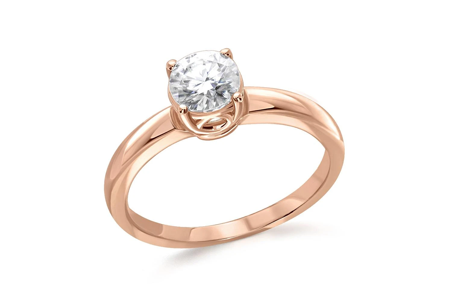 Кольцо из красного золота с муассанитом