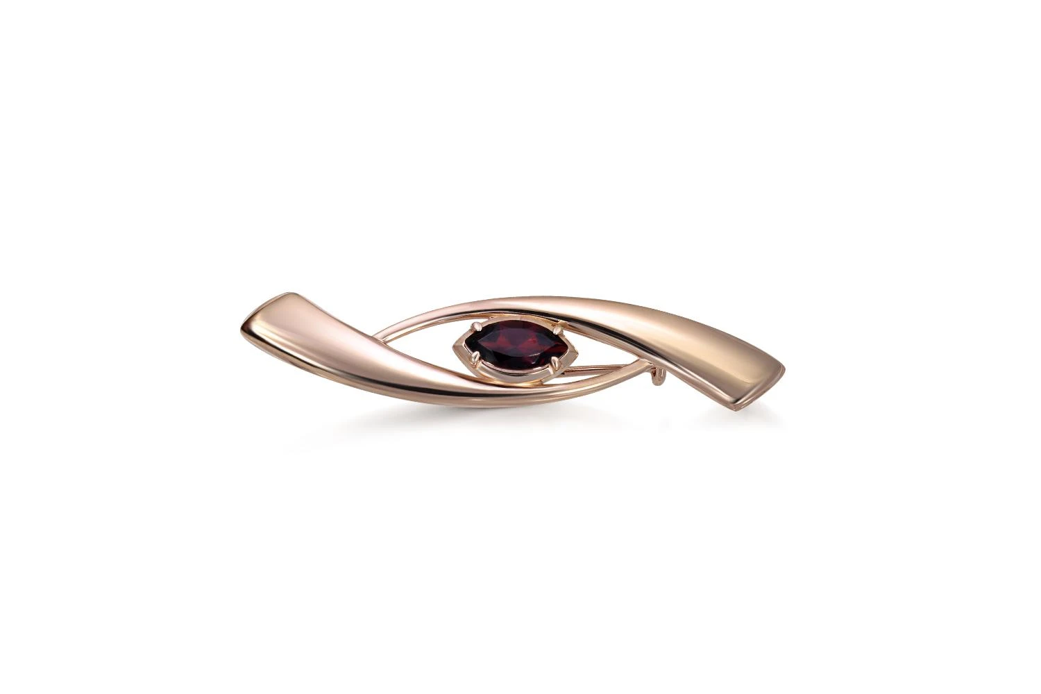 Брошь из красного золота с гранатом