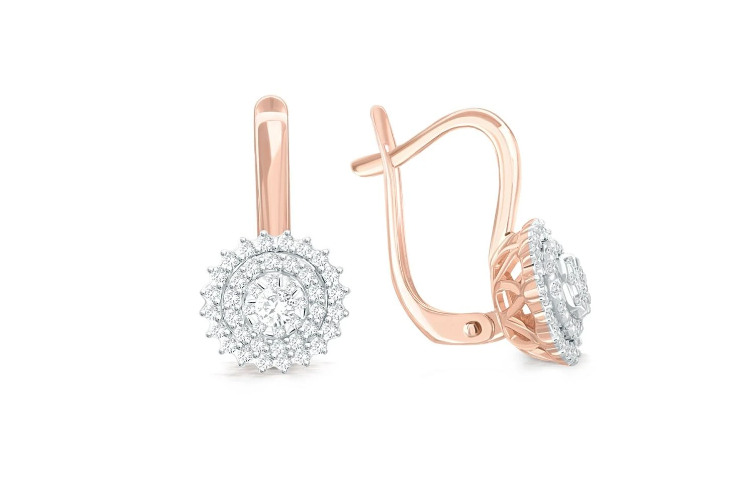 Серьги из красного золота с 86 бриллиантами