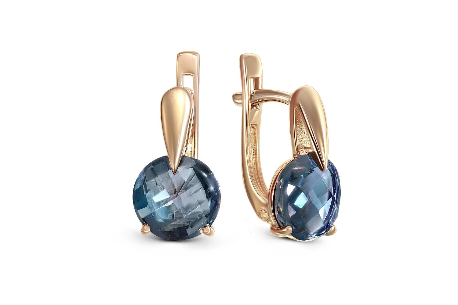 Серьги из красного золота с 2 топазами лондон