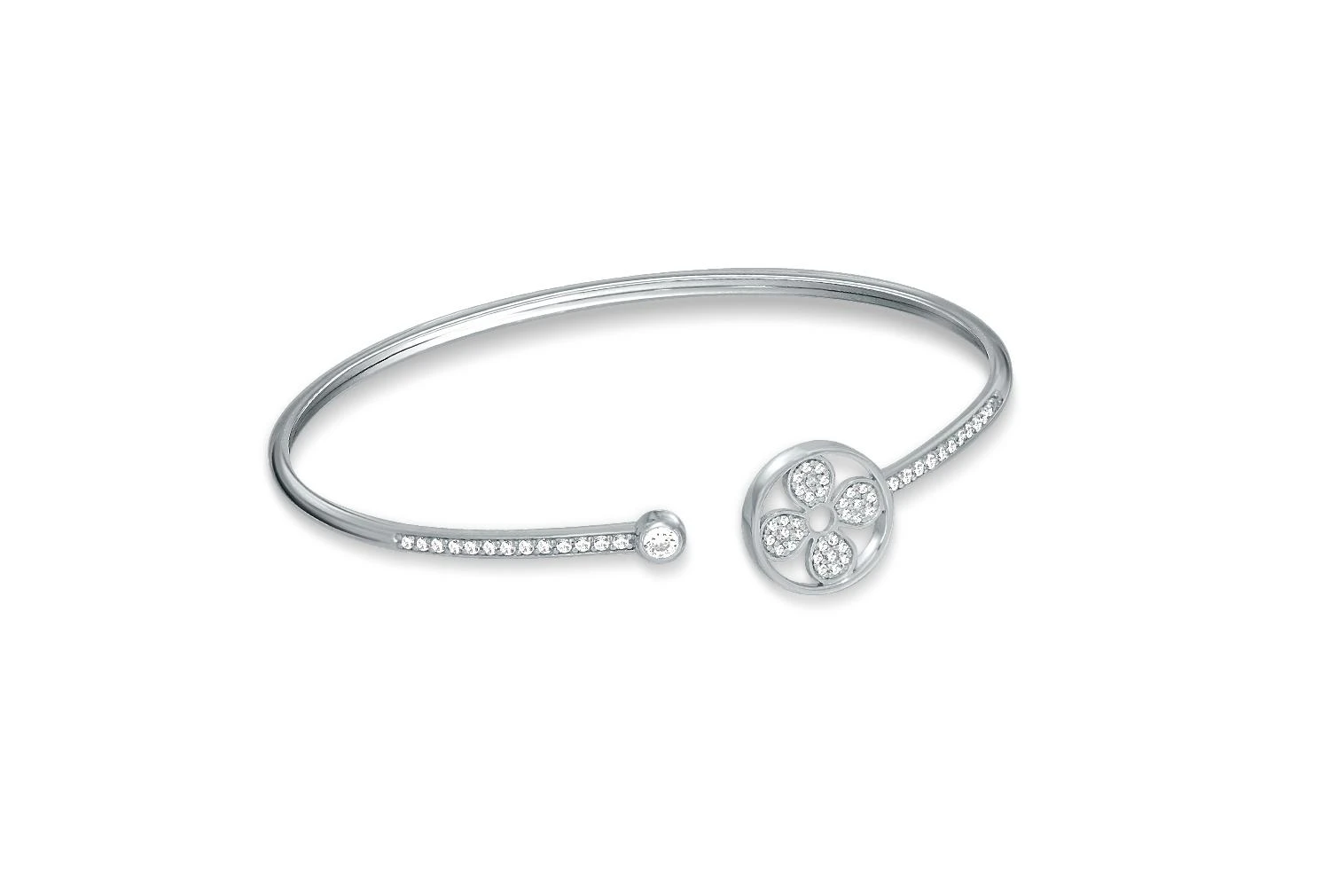 Браслет из белого золота с 58 фианитами