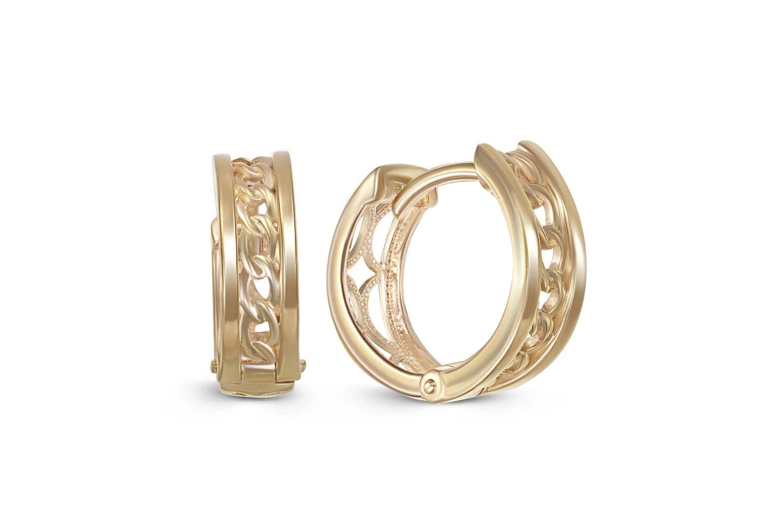 Серьги из жёлтого золота без вставок