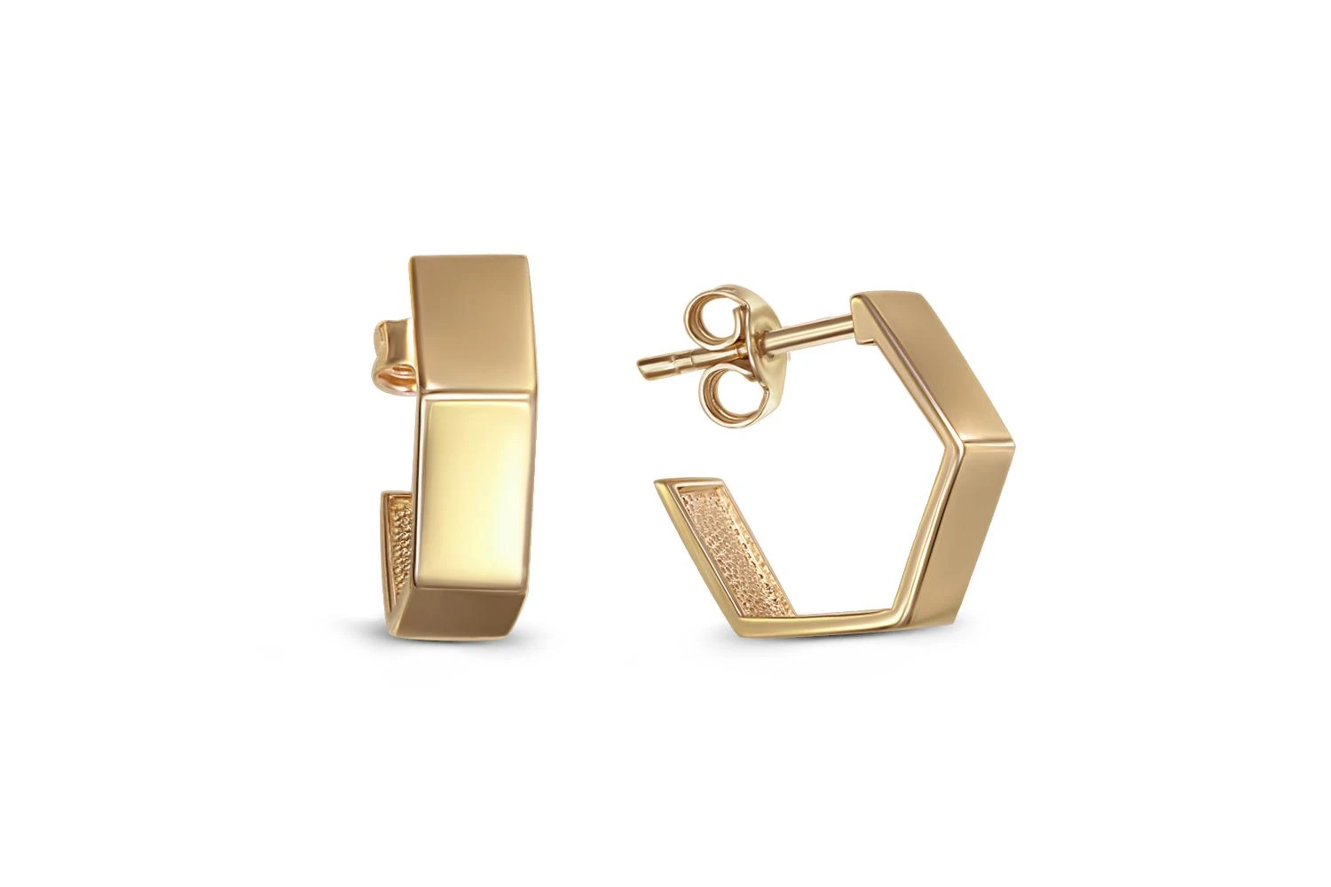 Серьги-пусеты из жёлтого золота без вставок