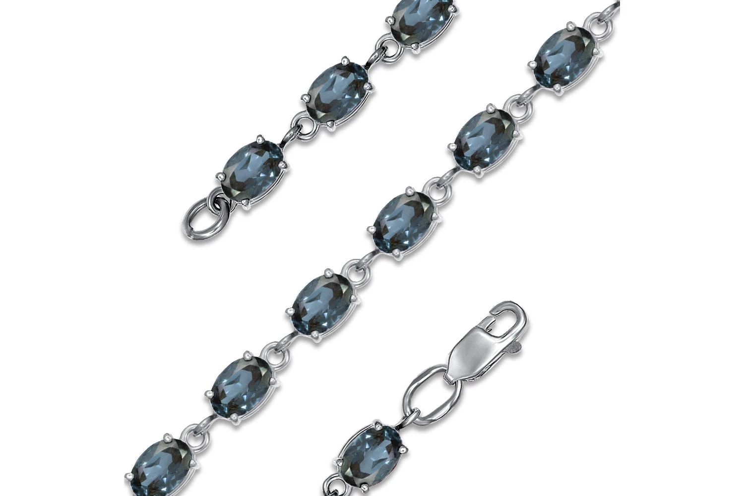 Браслет Дорожка из белого золота с 17 топазами лондон