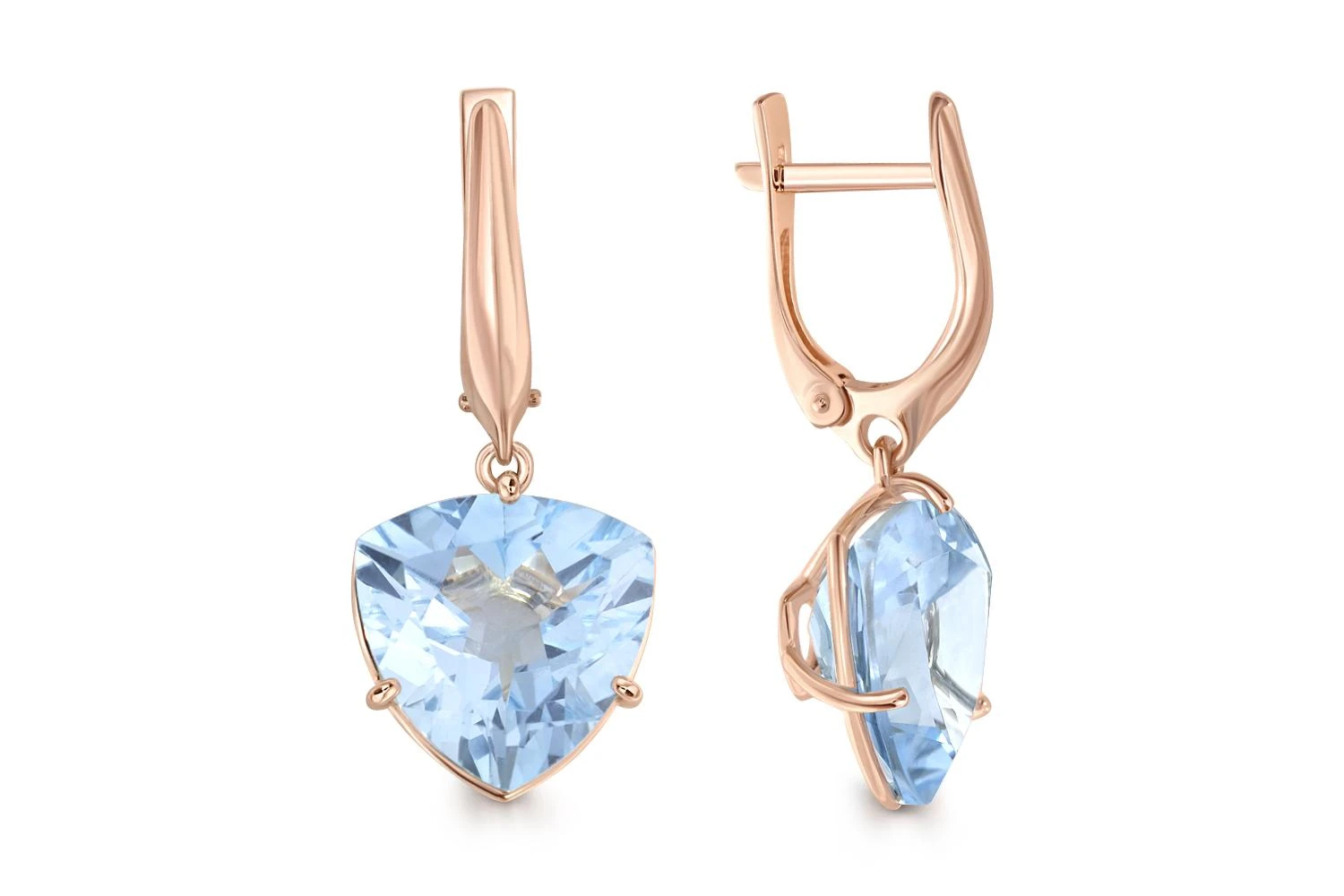 Серьги из красного золота с 2 топазами sky