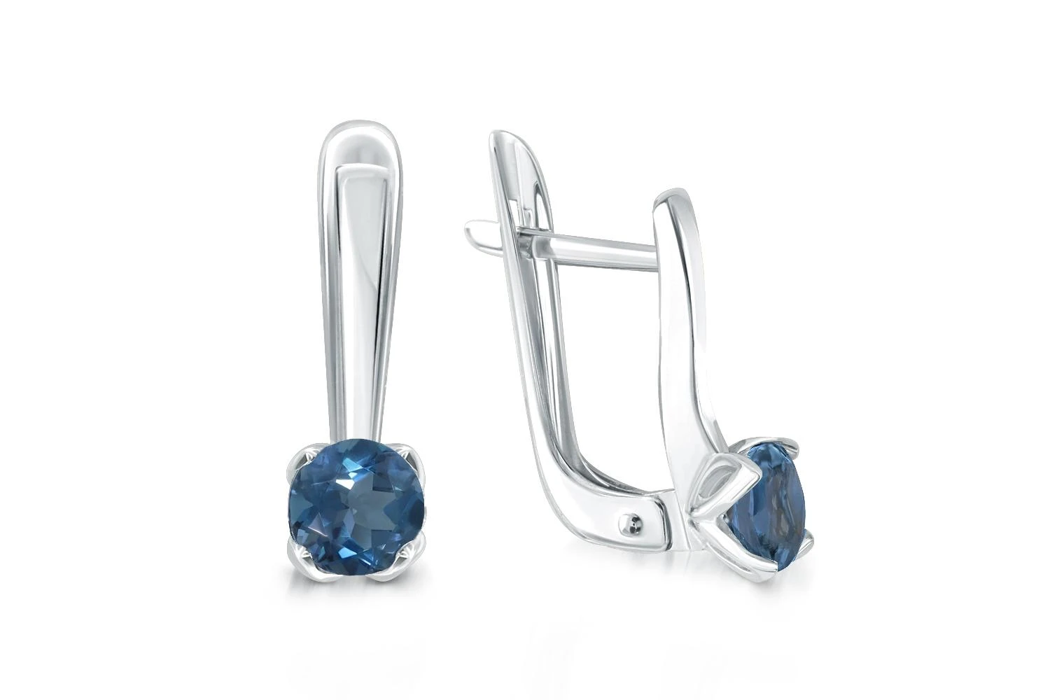Серьги из белого золота с 2 топазами лондон