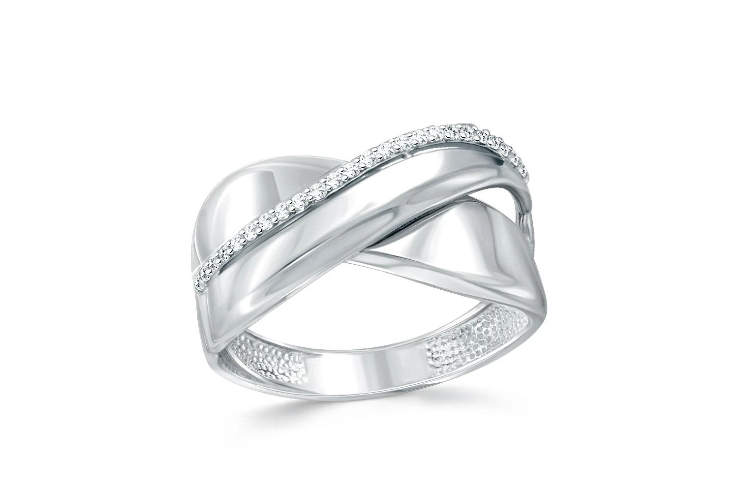 Кольцо Дорожка из белого золота с 24 фианитами