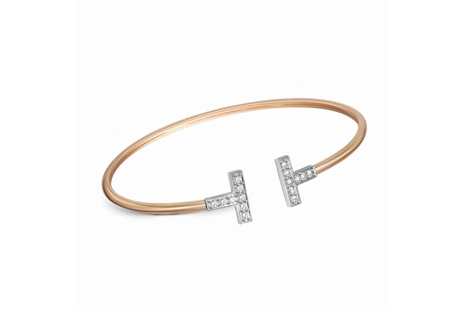 Браслет из красного золота с 16 фианитами